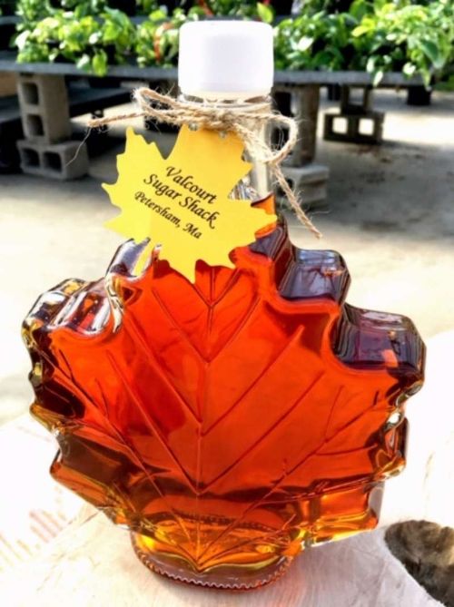 Table of Valcourt Maple Syrup at farmers Market